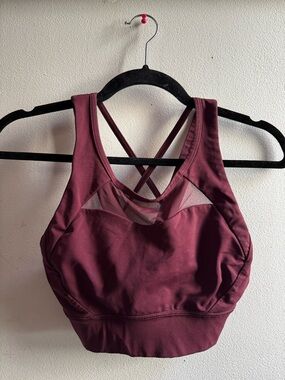 lululemon athletica Maroon Cross-Back Mesh Sports Bra